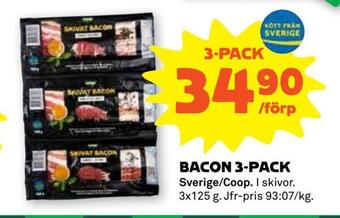 Stora Coop Bacon 3-pack erbjuda