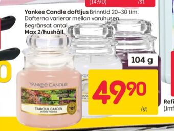 Rusta Yankee candle doftljus erbjuda