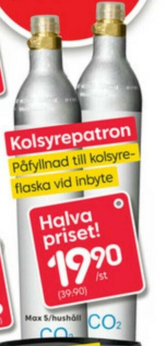 Rusta Kolsyrepatron erbjuda