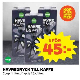Coop Havredryck till kaffe erbjuda