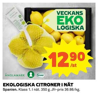 Coop Ekologiska citroner i nät erbjuda