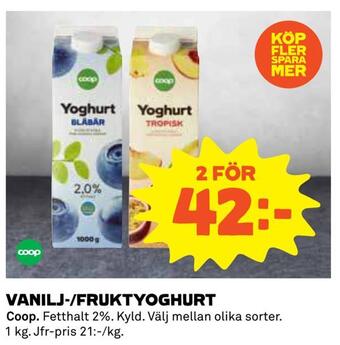 Vanilj-/fruktyoghurt