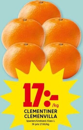 ICA Kvantum Clementiner Clemenvilla erbjuda