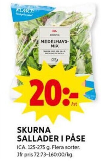 ICA Kvantum Skurna Sallader i Påse erbjuda