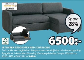 JYSK Jetsmark Bäddsoffa Med Schäslong erbjuda