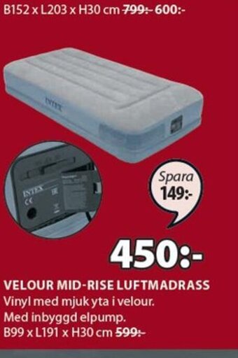 JYSK Velour Mid-Rise Luftmadrass erbjuda