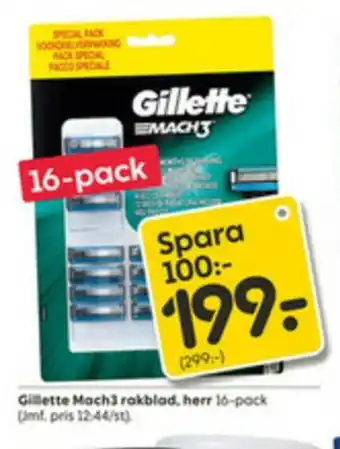 Rusta Gillette Mach3 Rakblad. herr 16-pack erbjuda