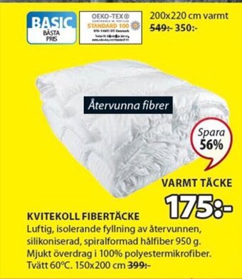 JYSK Kvitekoll Fibertäcke erbjuda