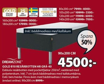 JYSK Gold B10 Resârbotten Hr Grâ-40 erbjuda
