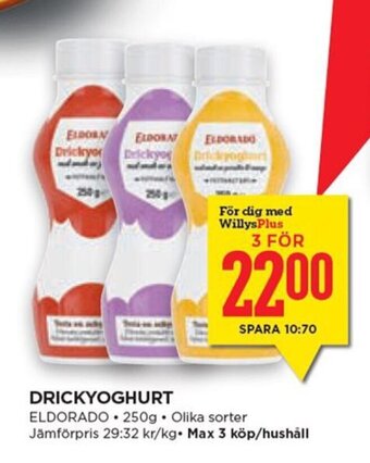 Willys Drickyoghurt erbjuda
