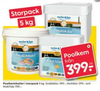 Rusta Pool kemikalier I Starpack 5kg erbjuda