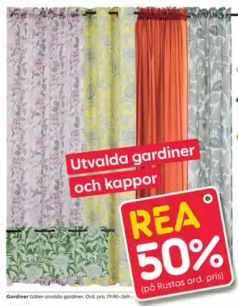 Rusta 50% Gardiner Utvalda Och Kappor erbjuda