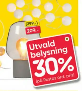 30% Utvald belysning