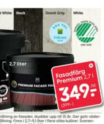 Rusta Fasadfärg Premium 2,7cl erbjuda