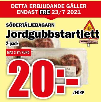 Matdax Kakor Södertäljebagarn Jordgubbstartlett 2-pack erbjuda