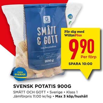Willys Hemma Svensk potatis 900g erbjuda