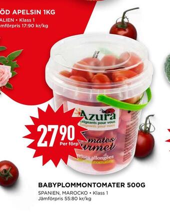 Willys Hemma Babyplommontomater 500g erbjuda