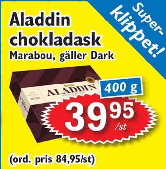 T-jarlen Aladdin chokladask erbjuda