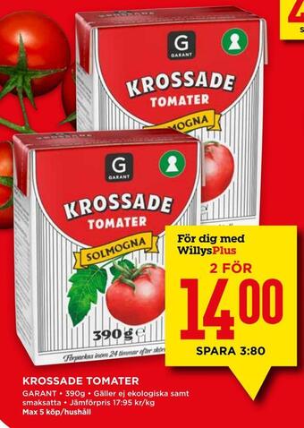 Willys Hemma Krossade tomater erbjuda