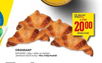 Willys Croissant erbjuda