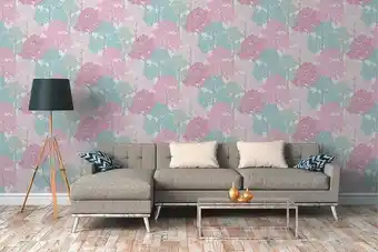 Forest look tapet blommig impression ovävd
