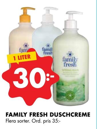 ÖoB Family fresh duschcreme erbjuda