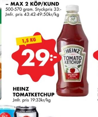 ÖoB Heinz ketchup erbjuda