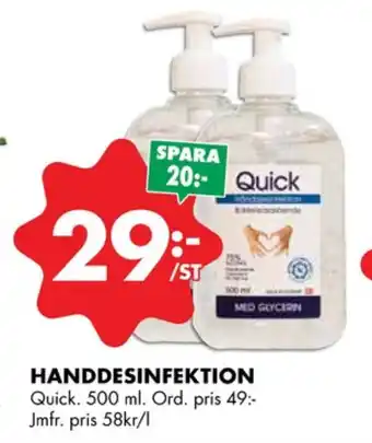 Quick handdesinfektion