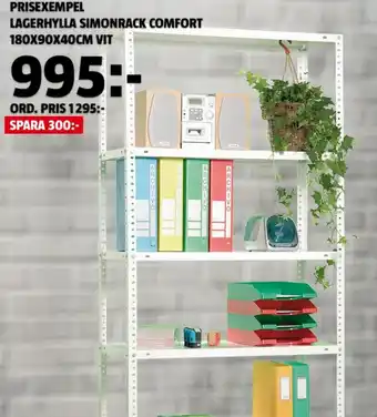 Prisexmpel Lagerhylla Simonrack Comfort 180x90x40CM Vit