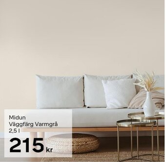 Byggmax Midun Väggfärg Varmgrå 2.5L erbjuda
