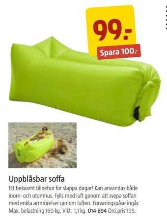 Jula Uppblåsbar soffa erbjuda