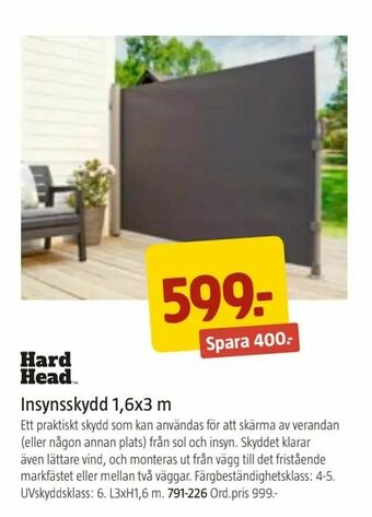 Insynsskydd 1,6x3 m
