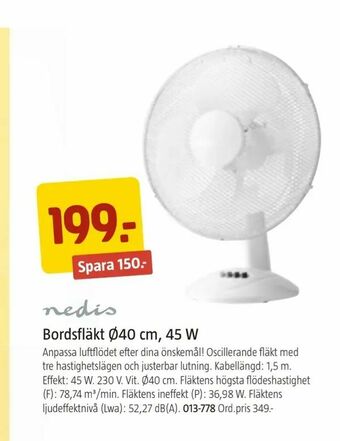Jula Bordsfläkt Ø40 cm, 45 W erbjuda