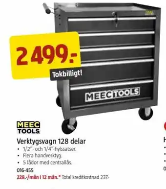 Jula Verktygsvagn 128 delar erbjuda