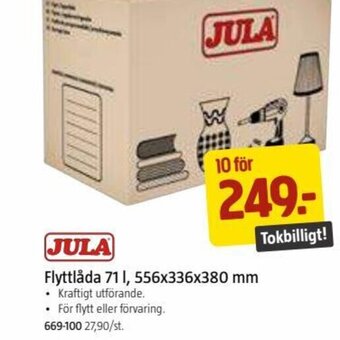Jula Flyttlåda 71 l, 556x336x380 mm. erbjuda