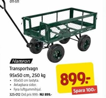 Jula Transportvagn 95x50 cm. 250 kg. erbjuda
