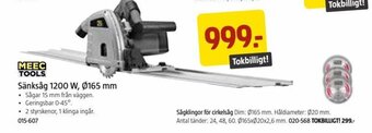 Jula Sänksåg 1200 W, Ø165 mm. erbjuda