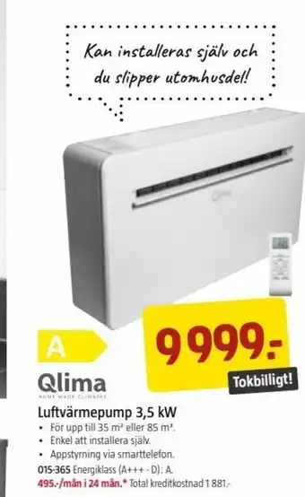 Jula Luftvärmepump 3.5 W erbjuda