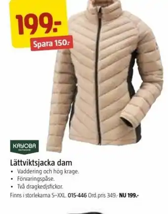Jula Lättviktsjacka dam erbjuda