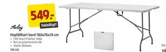 Jula Hopfällbar bord 180x76x74 cm. erbjuda