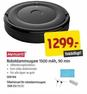 Jula Robotdammsugare 1500 mah, 90 min erbjuda