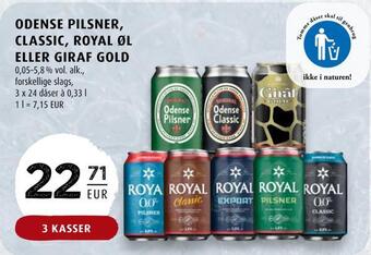 Scandinavian Park Odense pilsner, classic, royal øl eller giraf gold erbjuda