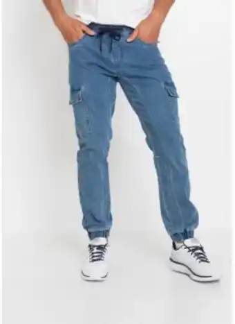 Dra på-cargojeans, normal passform, raka ben