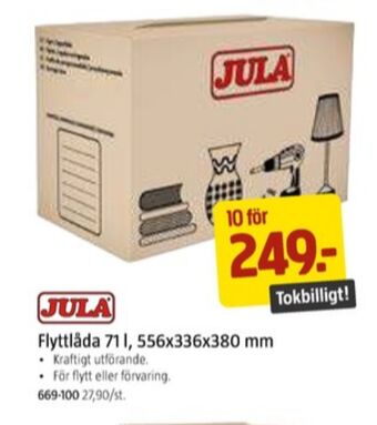 Jula Jula flyttlådor erbjuda