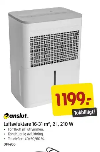 Jula Luftavfuktare 16-31 m2,2 l, 210 w erbjuda