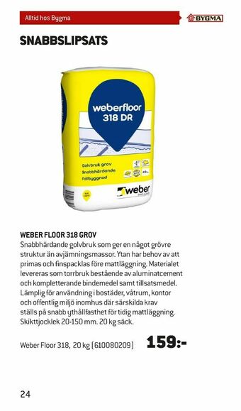 Bygma Weber Avjämningsmassa erbjuda