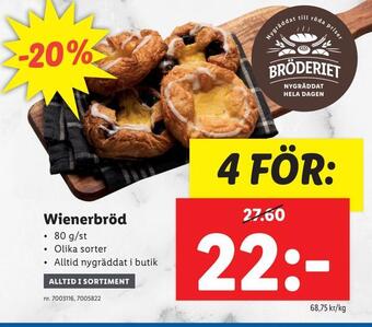 Lidl Wienerbröd erbjuda
