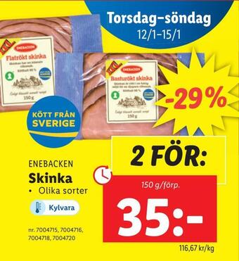 Lidl Skinka erbjuda