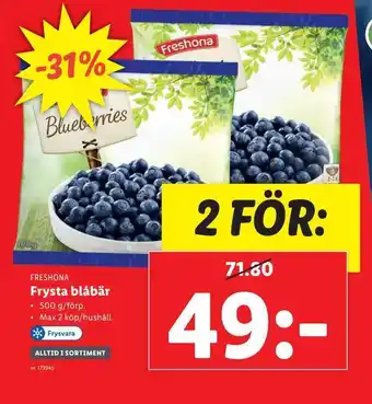 Frysta blåbär