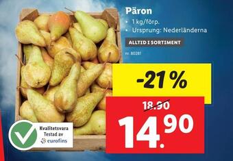 Lidl Päron erbjuda